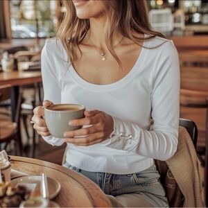 Free People Mini Bow Long Sleeve Top